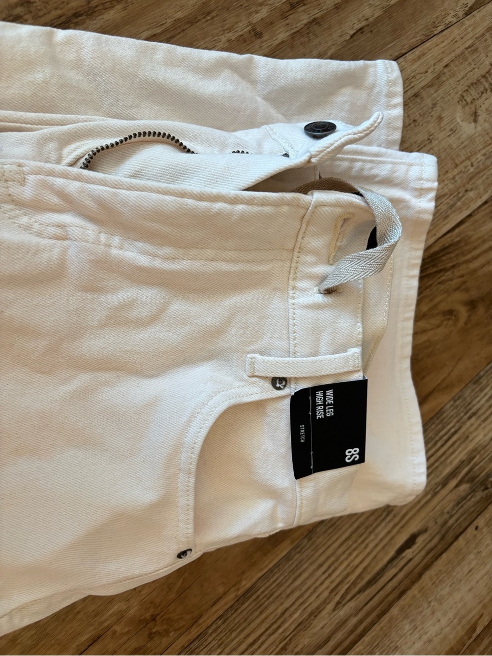White Wide Leg High Rise Jeans